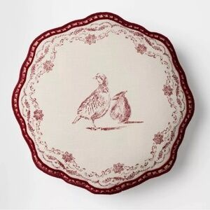 Christmas Burgundy Partridge Throw Pillow Threshold designed with Studio McGee